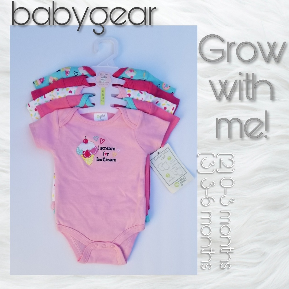 🖤 Babygear Grow with me! 5 pack bodysuits